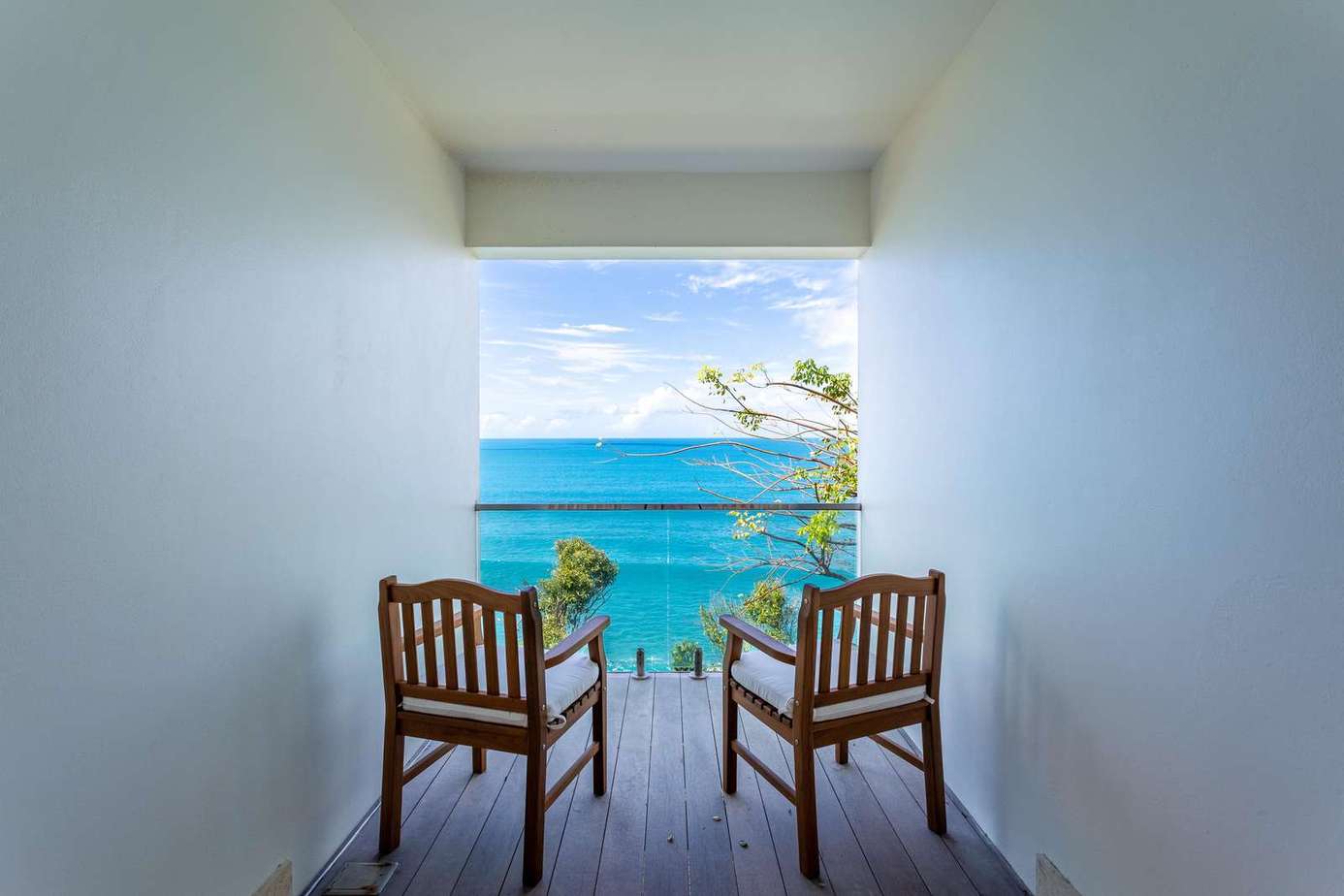 Oceanfront balcony with stunning turquoise water views