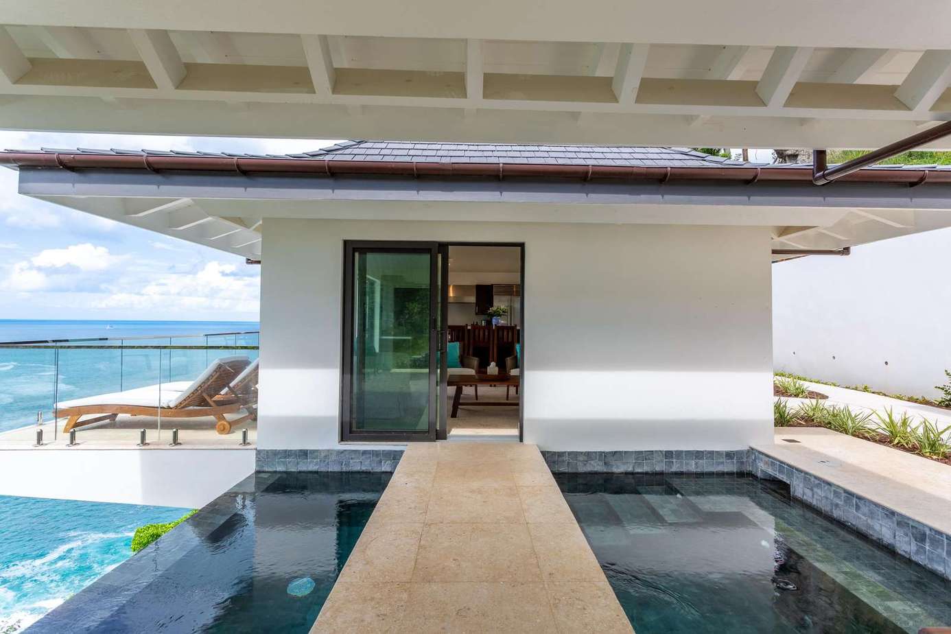 Serene poolside retreat with stunning ocean views