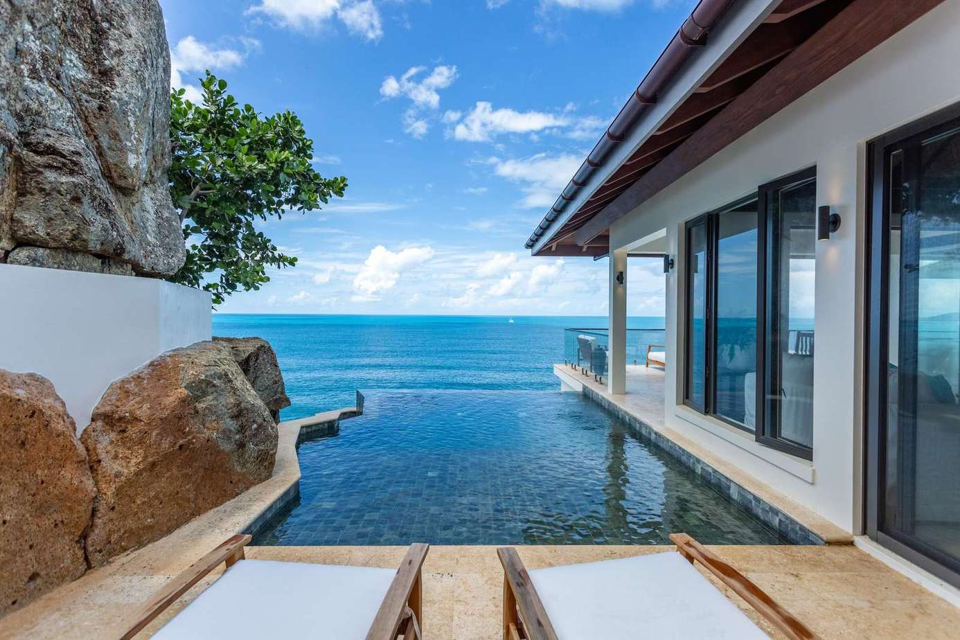 Oceanfront infinity pool with stunning panoramic views