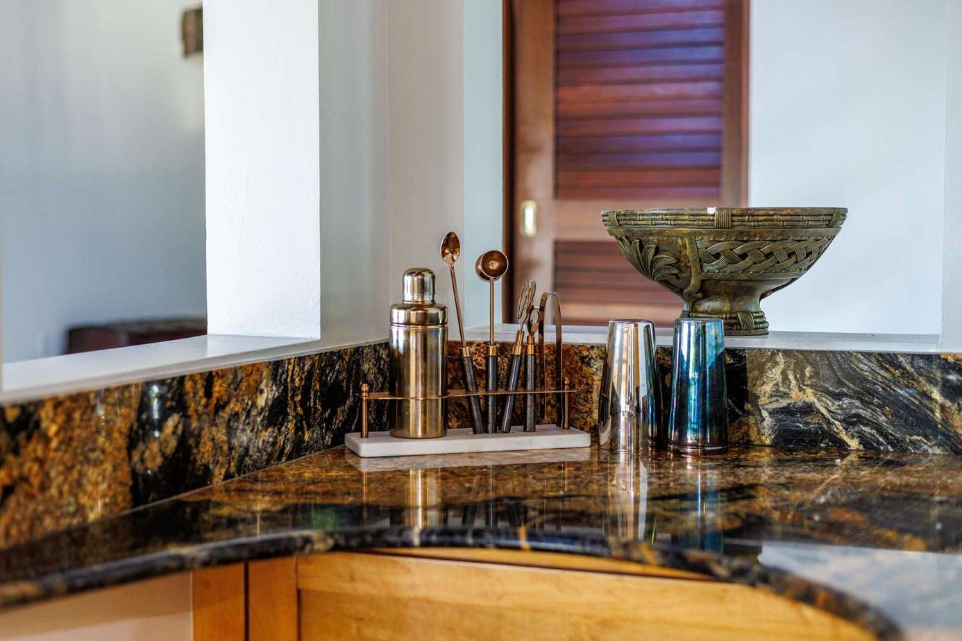 Luxurious bathroom sink with elegant marble countertop and modern fixtures