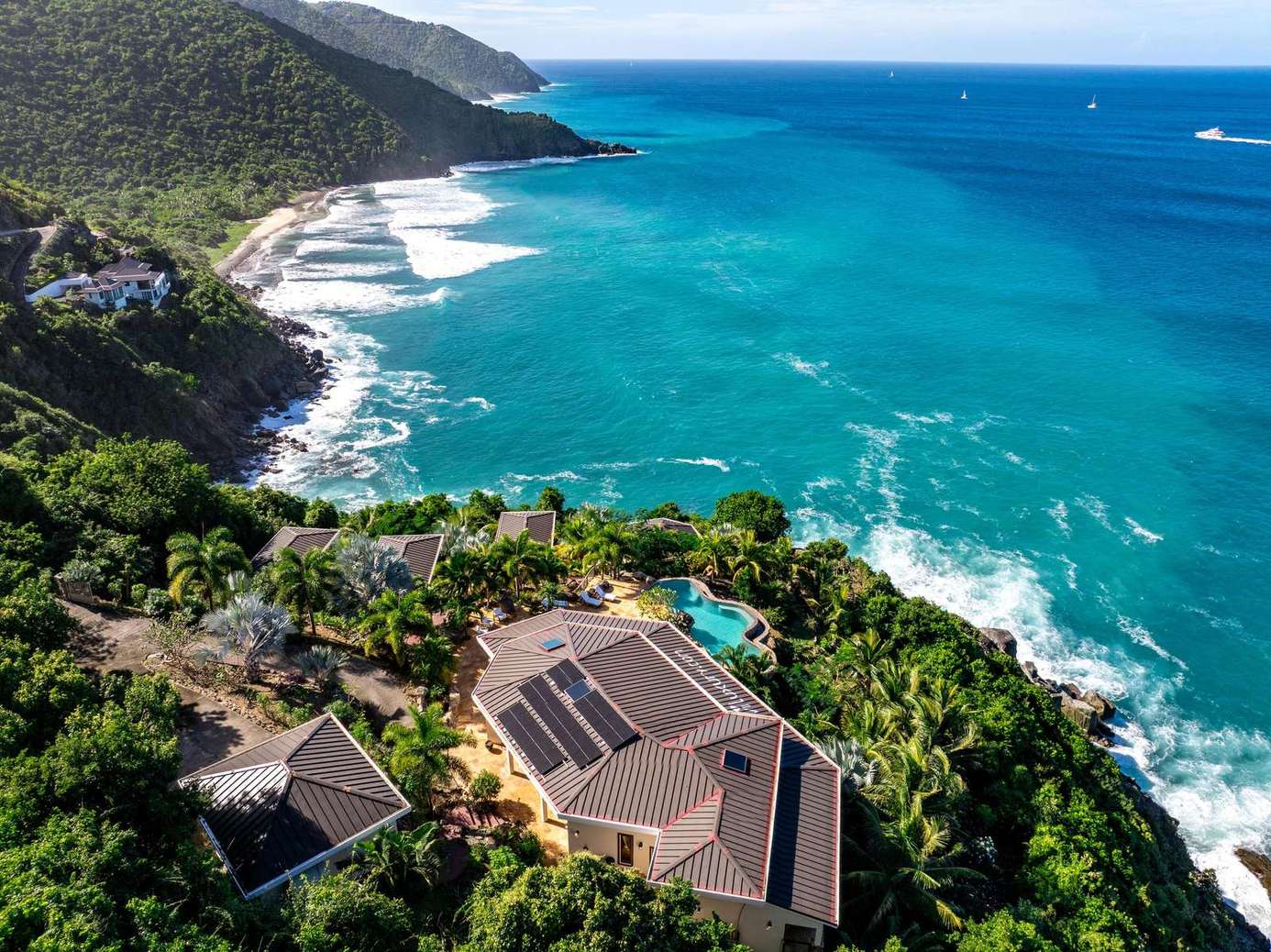 Secluded oceanfront retreat with panoramic coastal views