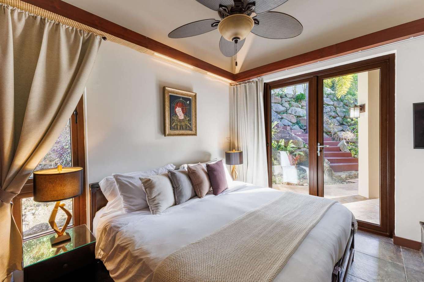 Cozy bedroom retreat with garden views and natural light