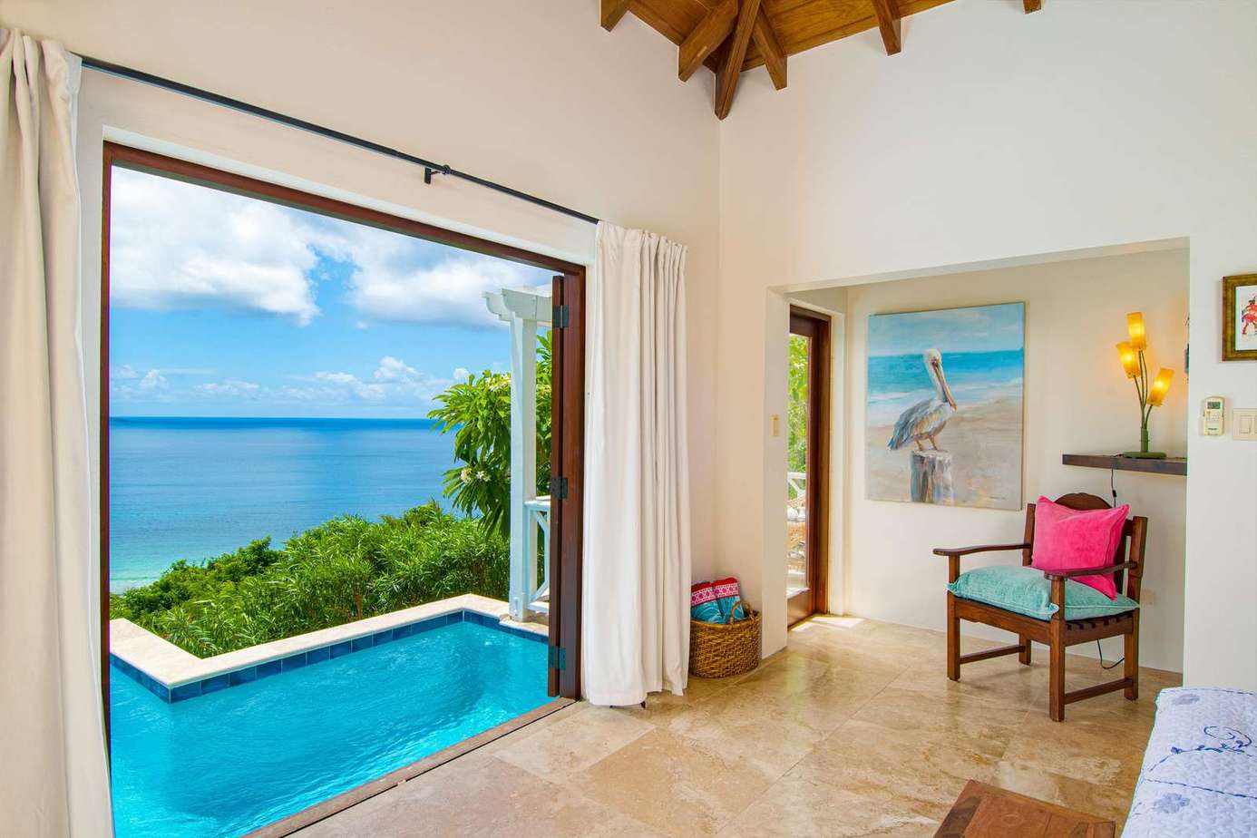 Oceanfront room with private pool and stunning views