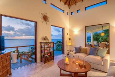 Sunset views and cozy comfort in the living room