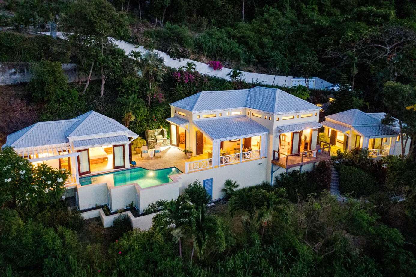 Luxurious hillside villa with expansive pool and panoramic views