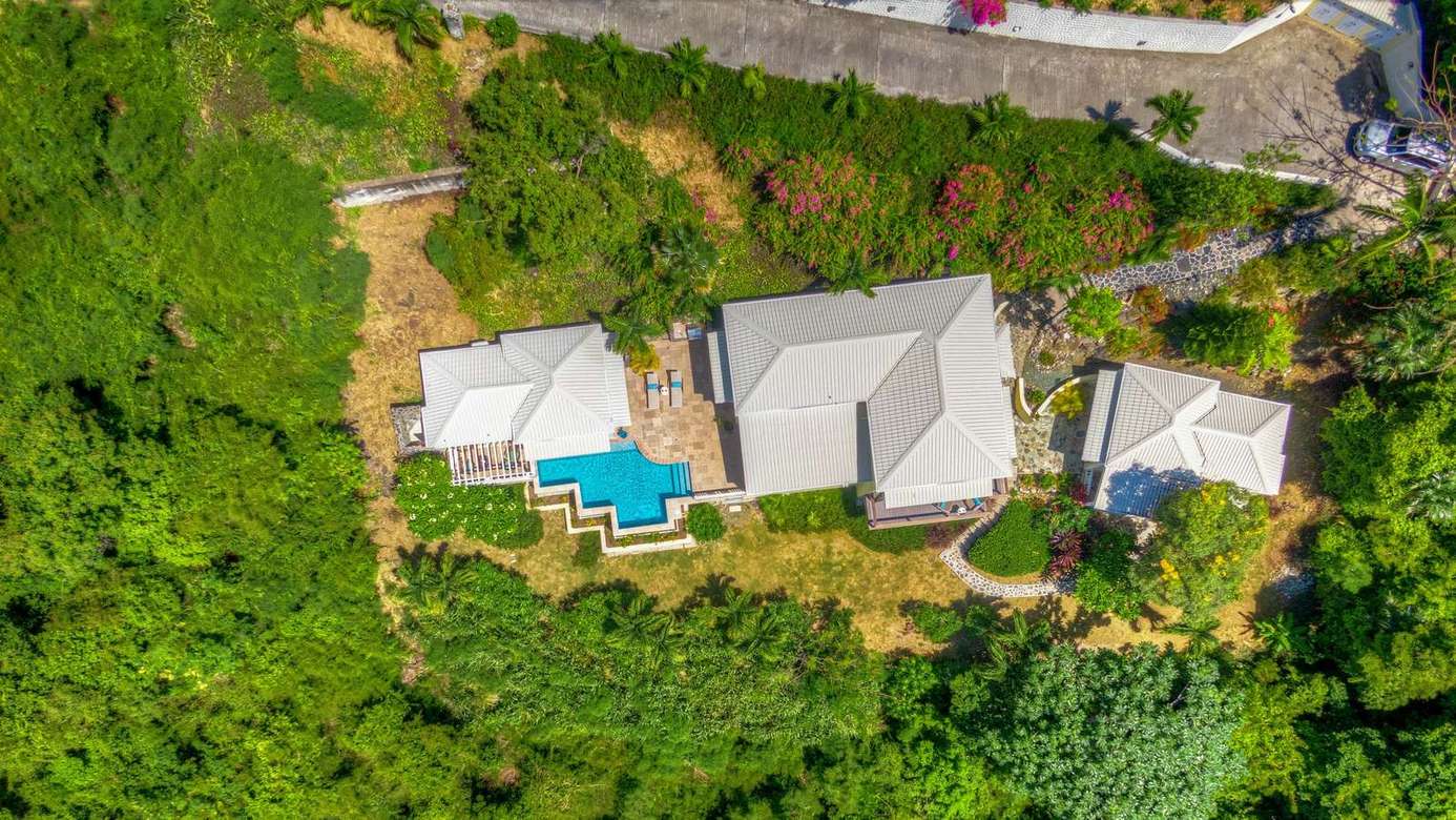 Secluded villa retreat with private pool and lush surroundings