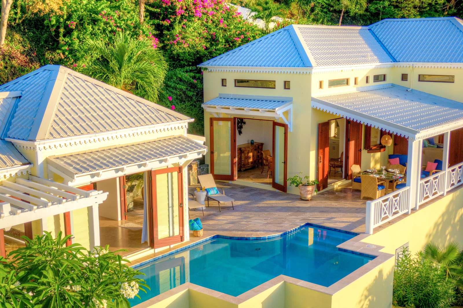 Secluded poolside retreat with spacious outdoor living area - property