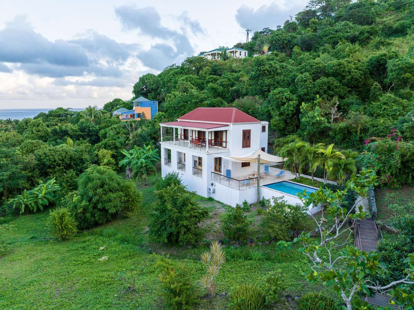 Secluded hillside villa with panoramic views and pool