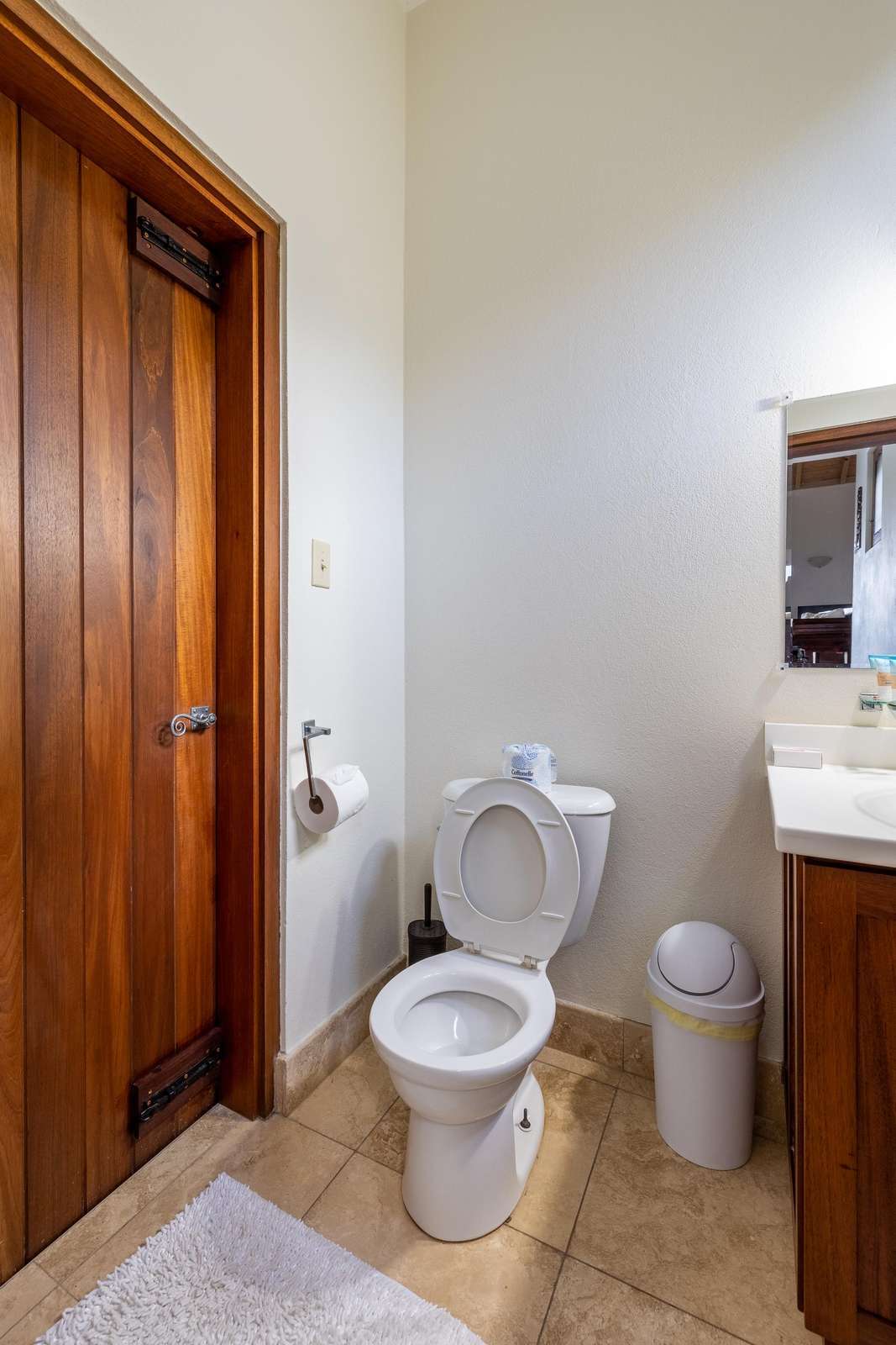 Bright, clean bathroom with modern fixtures and natural light