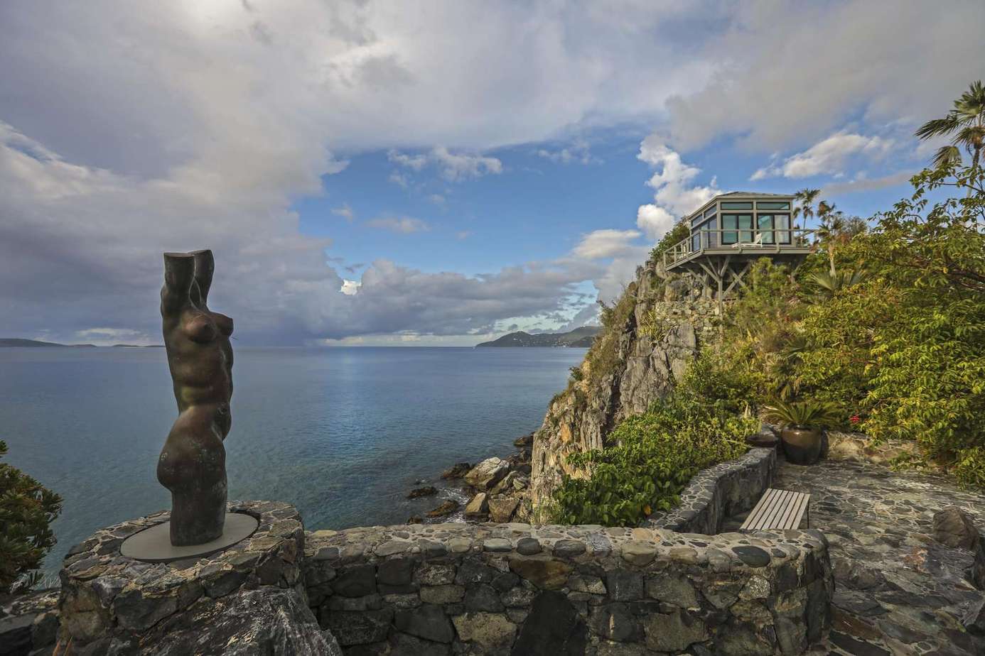 Oceanfront patio with stunning panoramic water views