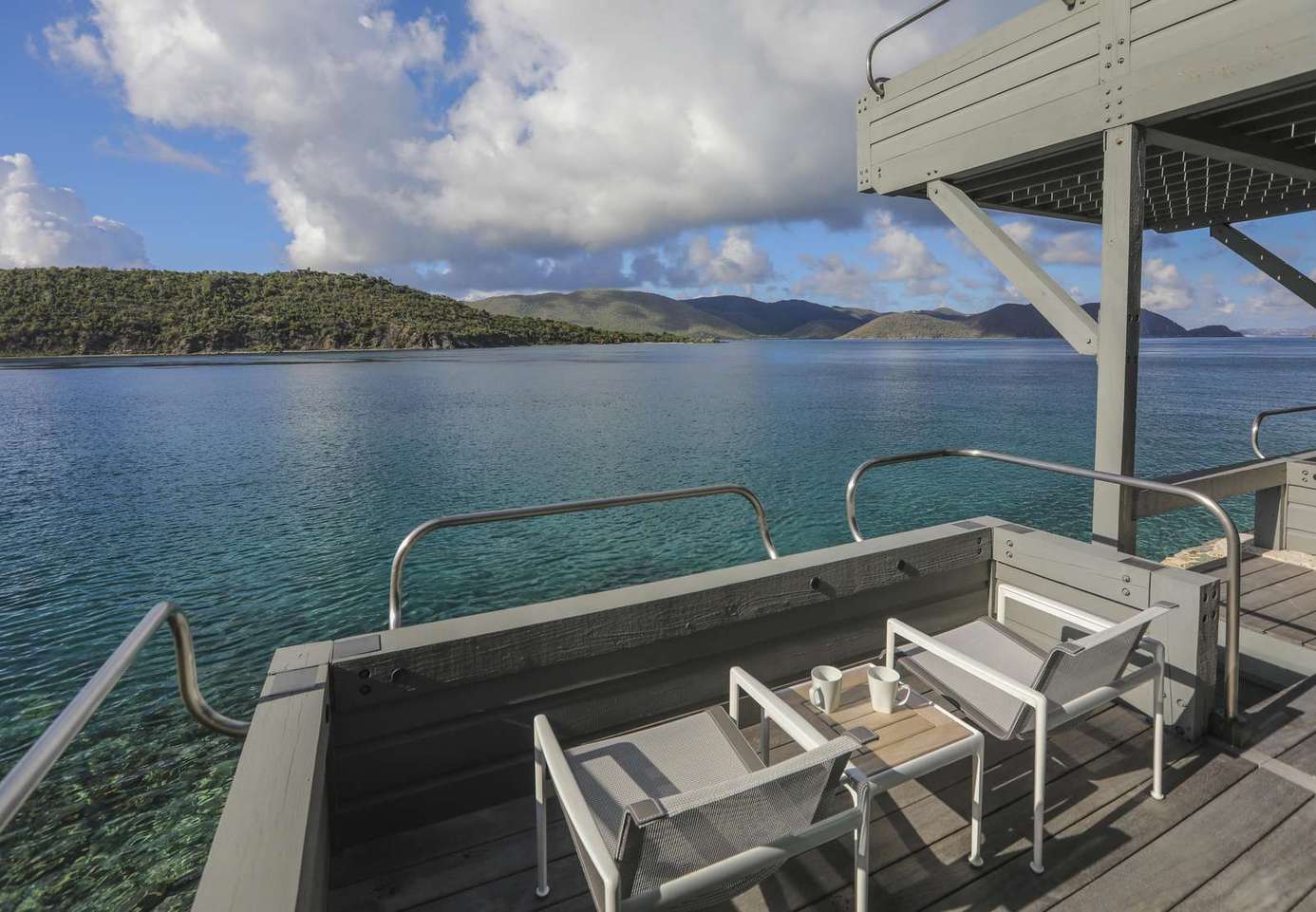 Waterfront patio with stunning panoramic ocean views