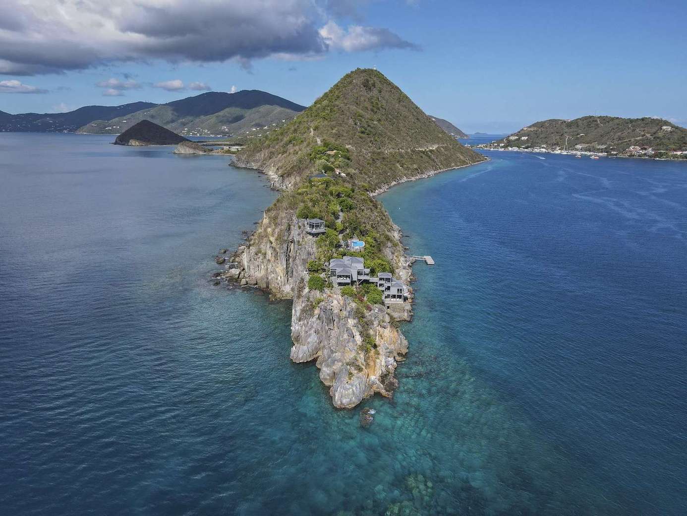 Secluded island escape surrounded by crystal-clear waters