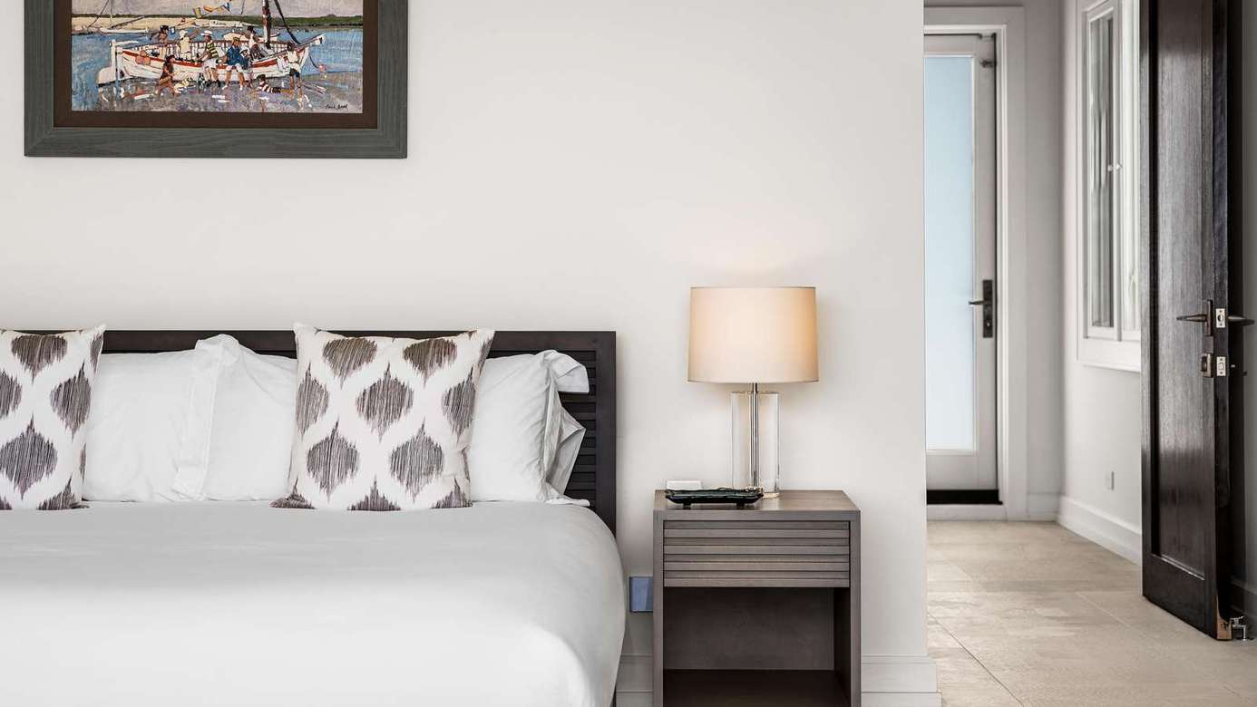 Serene bedroom retreat with cozy lighting and modern decor
