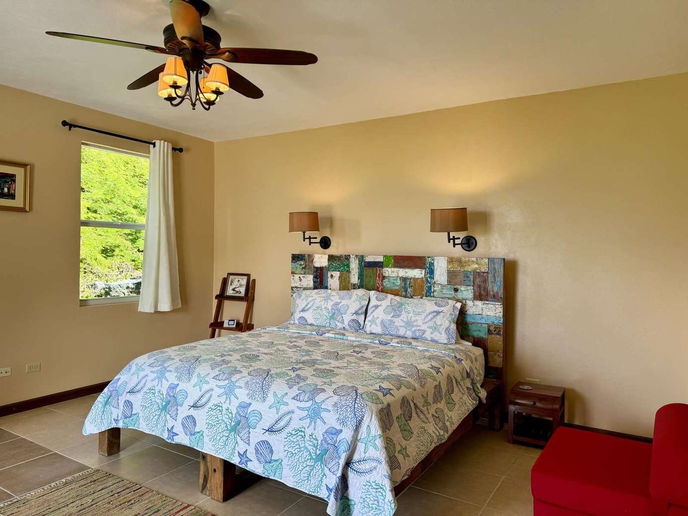 Cozy bedroom retreat with natural light and calming decor