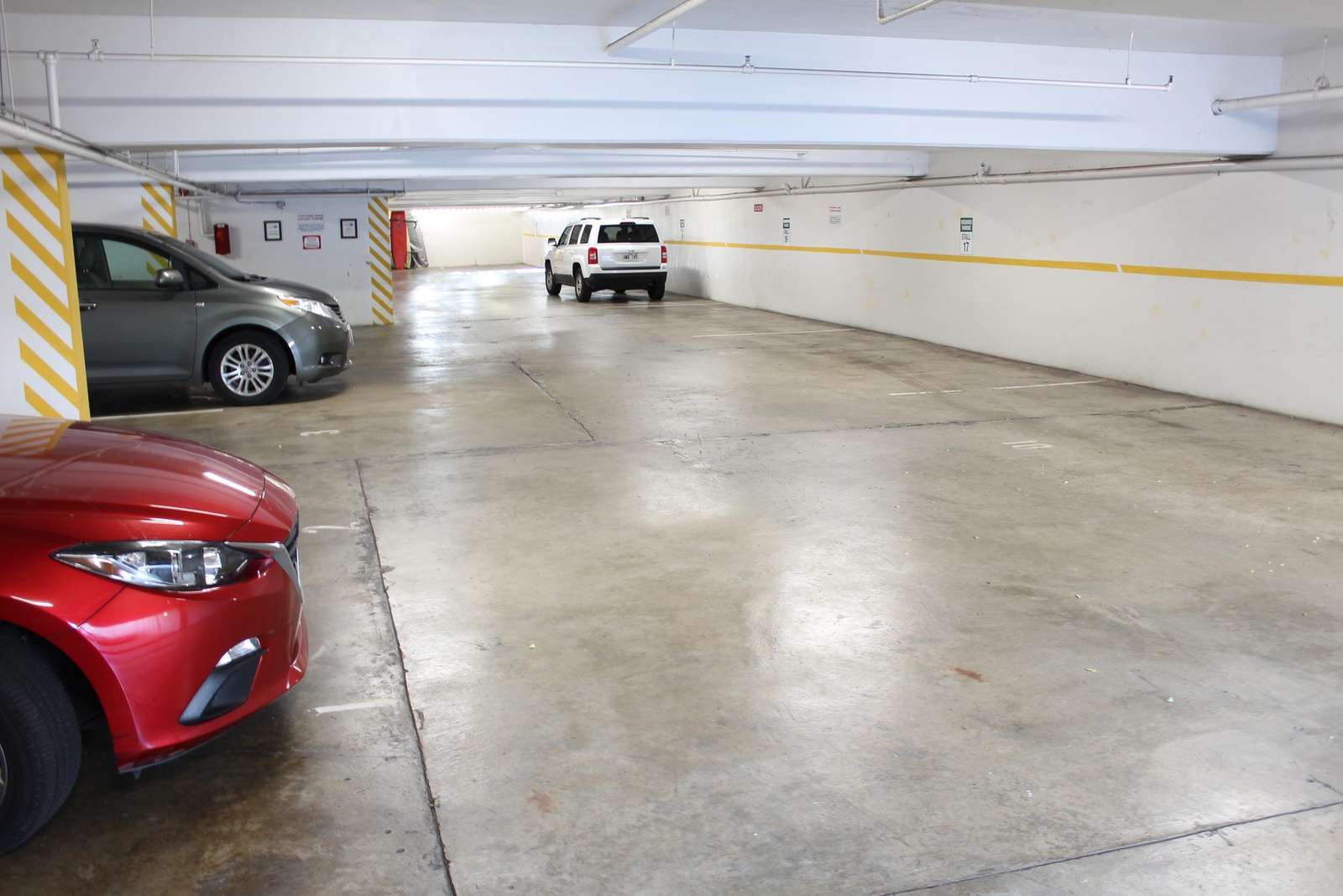 Secure, spacious covered parking with easy access