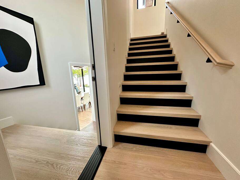 Stairs leading up to the Queen Bunkroom