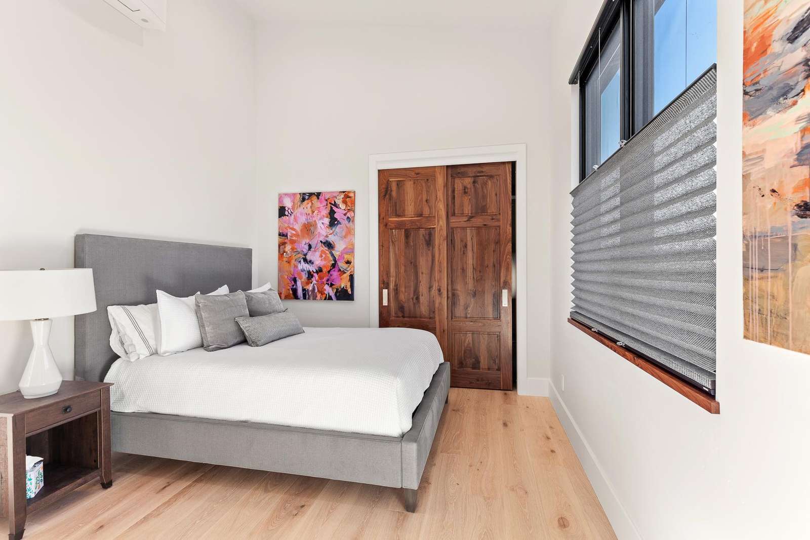 Bright and airy bedroom with modern decor and natural light