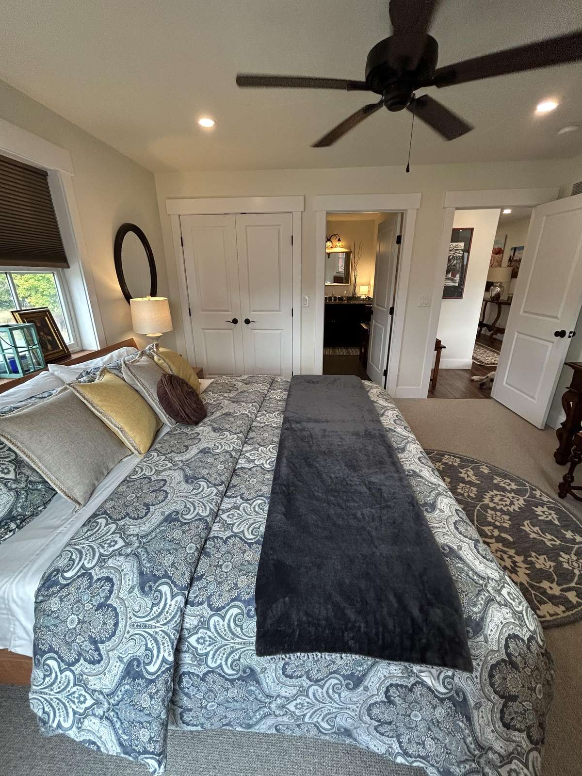 Cozy bedroom retreat with elegant decor and natural light