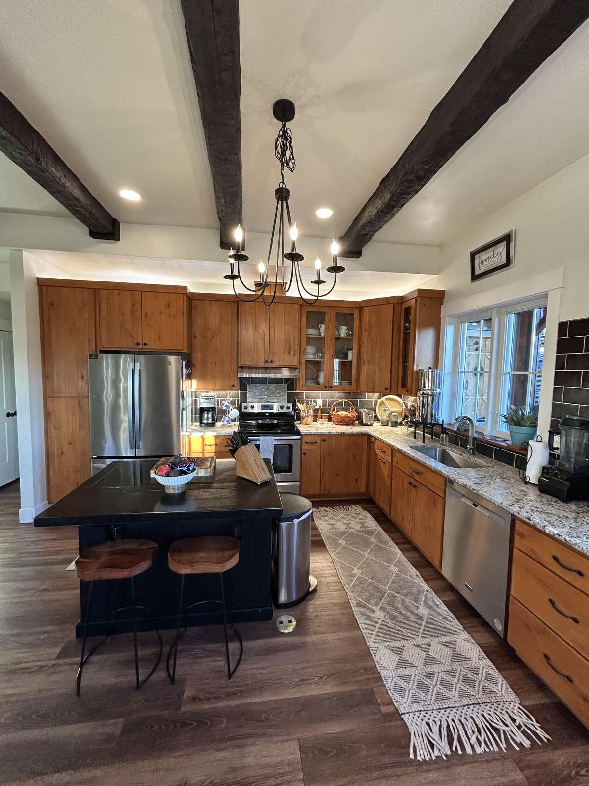 Spacious kitchen with rustic charm and modern amenities