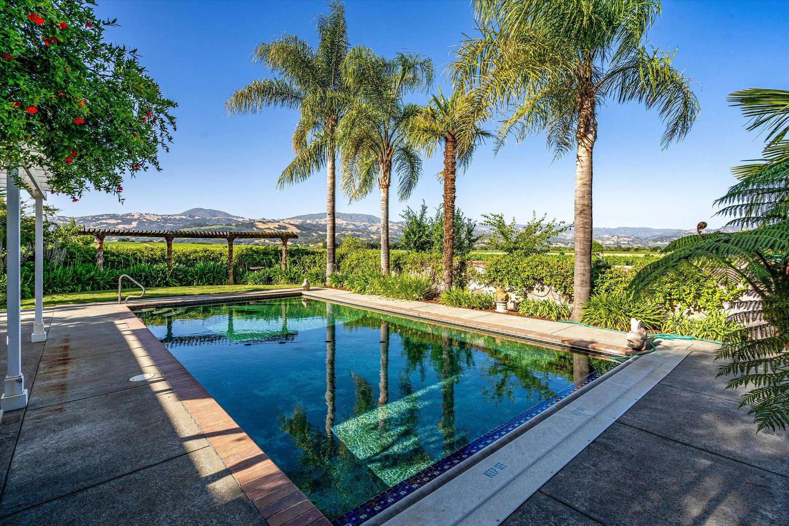Private pool oasis surrounded by lush tropical greenery - property