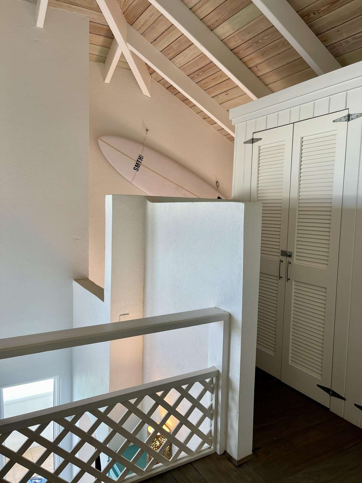 Cozy loft nook with vaulted ceilings and natural light