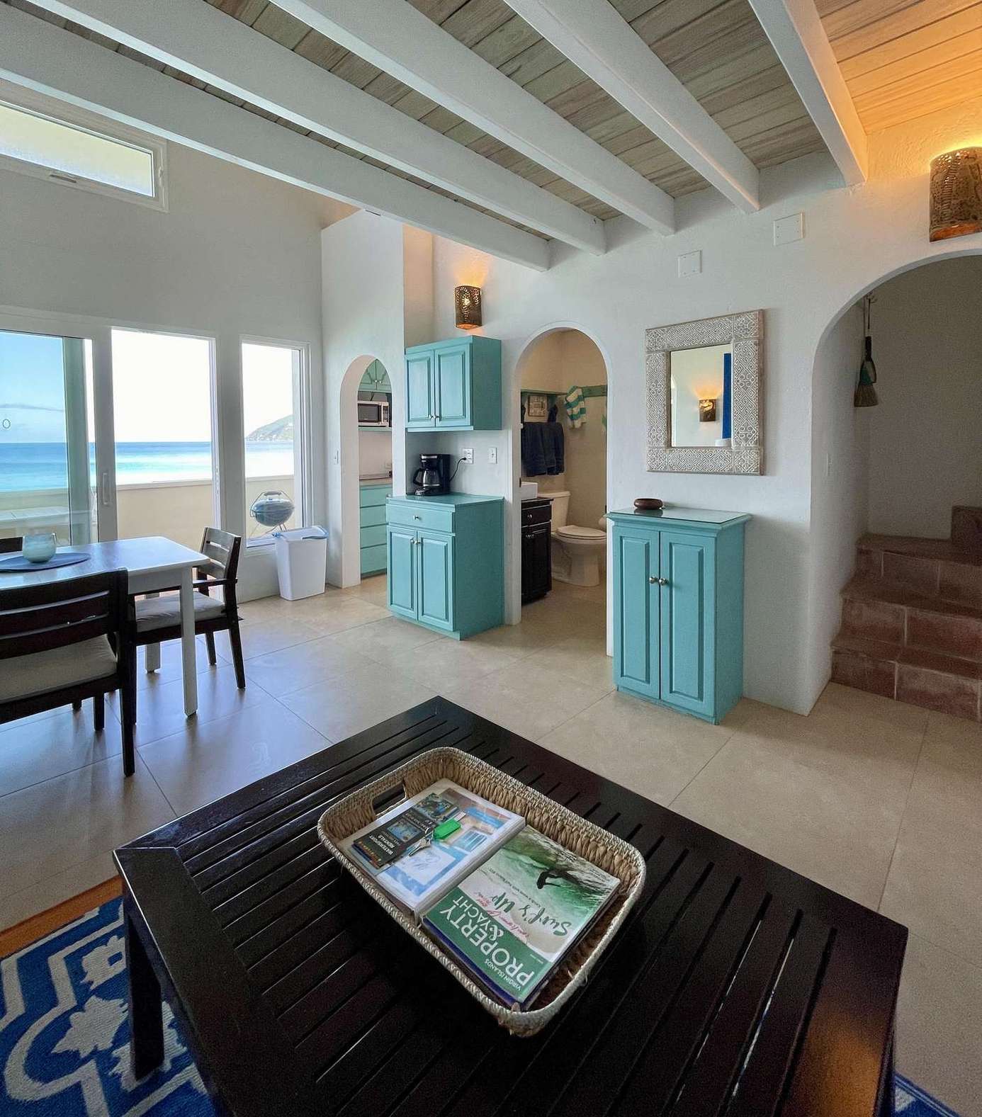 Bright and airy living room with stunning ocean views