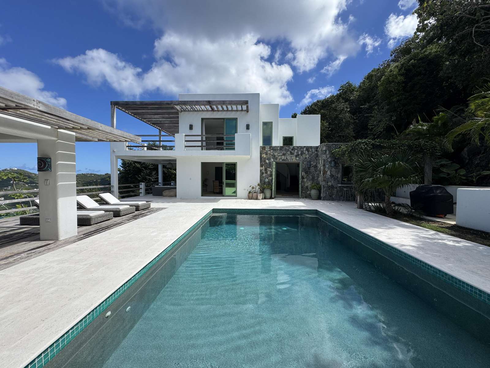 The large pool is fun and gets plenty of sun - property