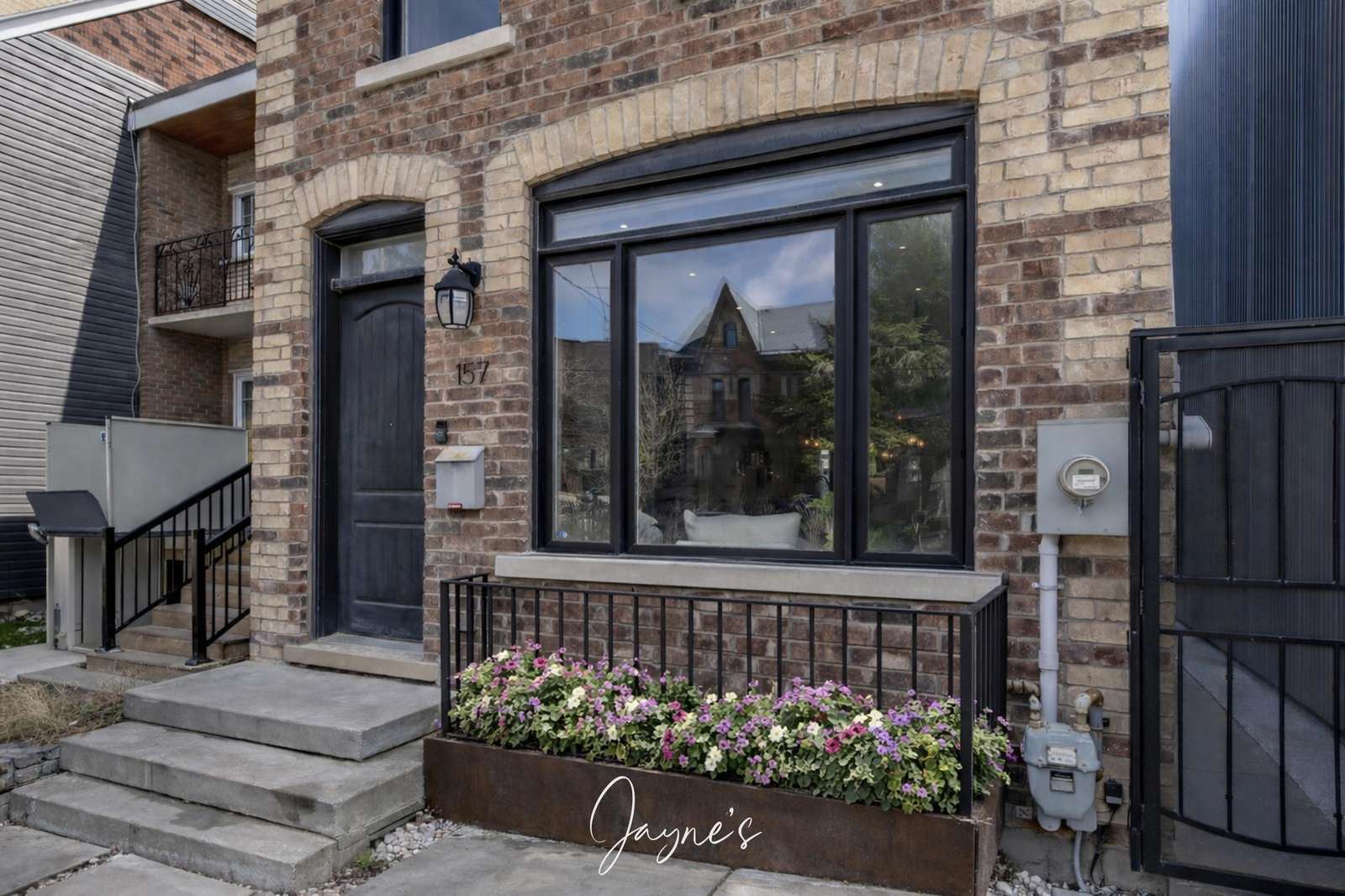 patio entrance with flower accents