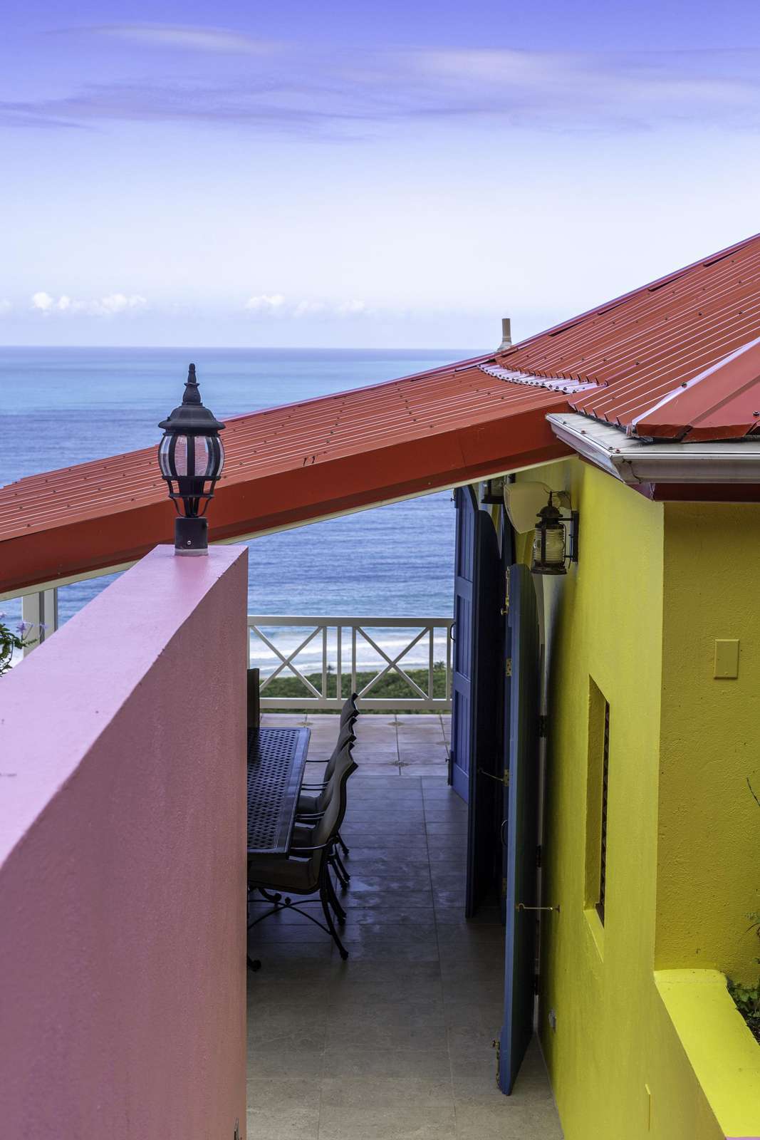 Charming seaside walkway with vibrant coastal views