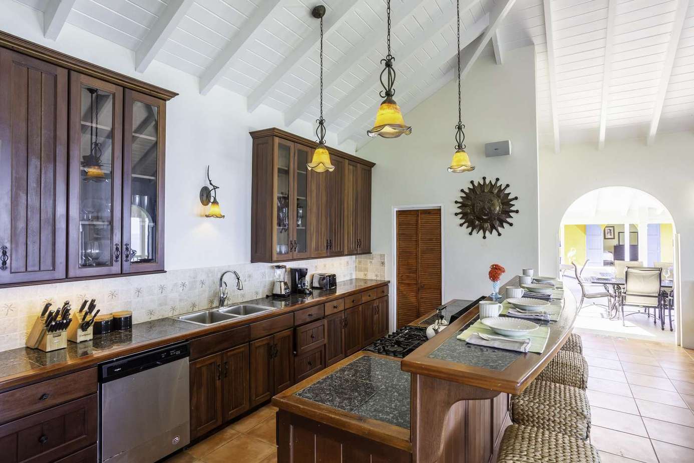 Spacious kitchen with rustic charm and modern amenities