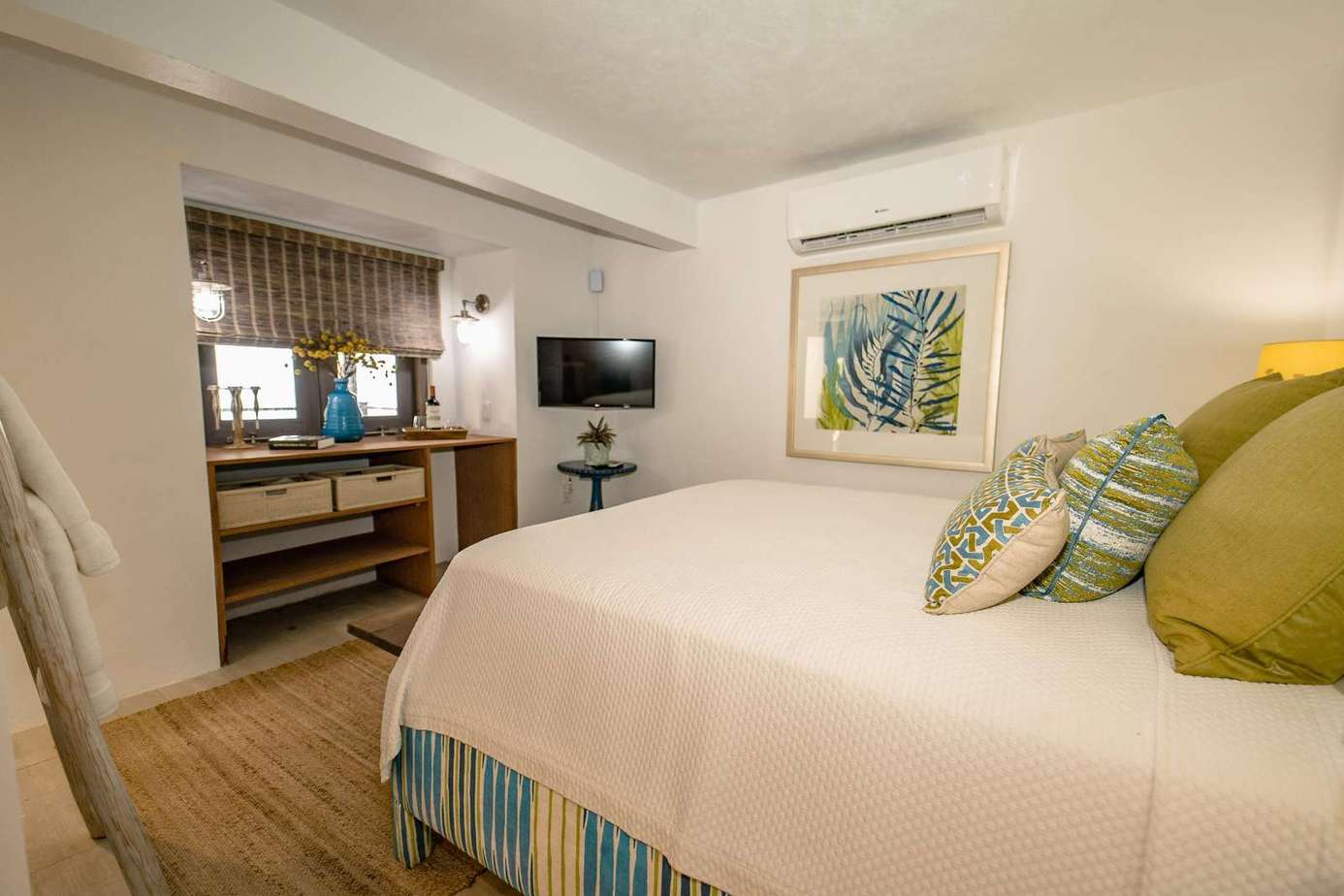 Bedroom 4 is quiet and private with a queen bed. It is definitely smaller than the other bedrooms.