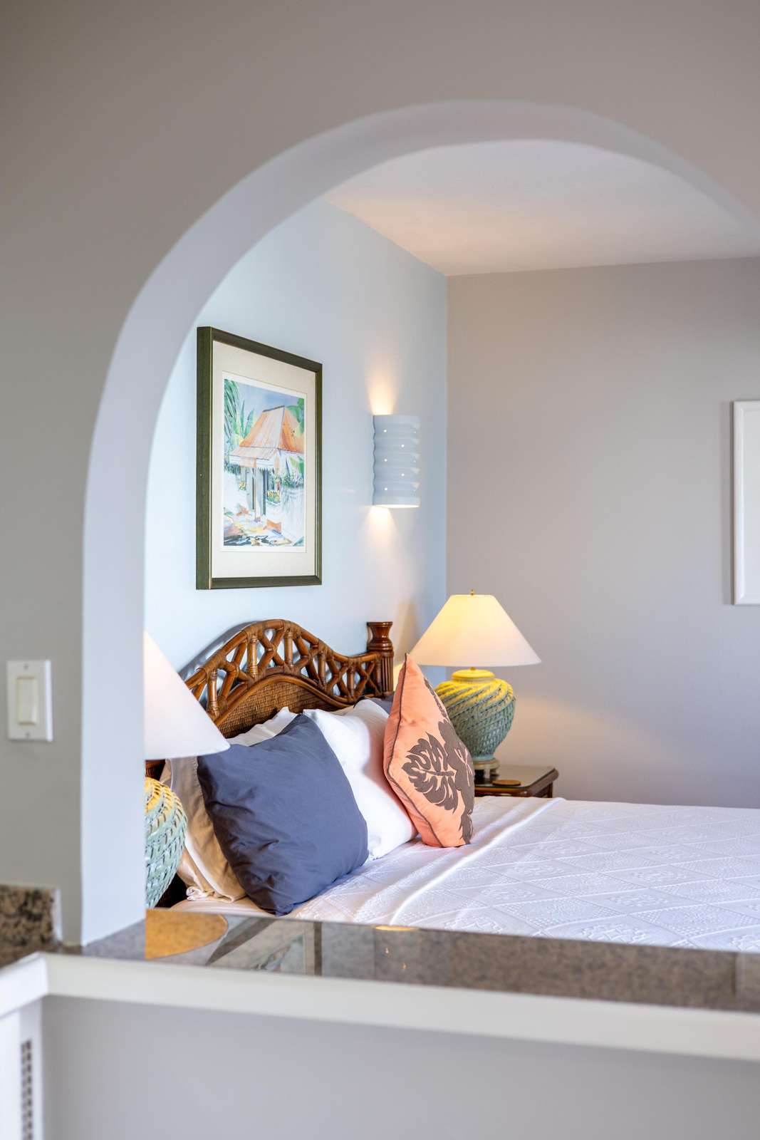 Cozy bedroom nook with soft lighting and charming decor