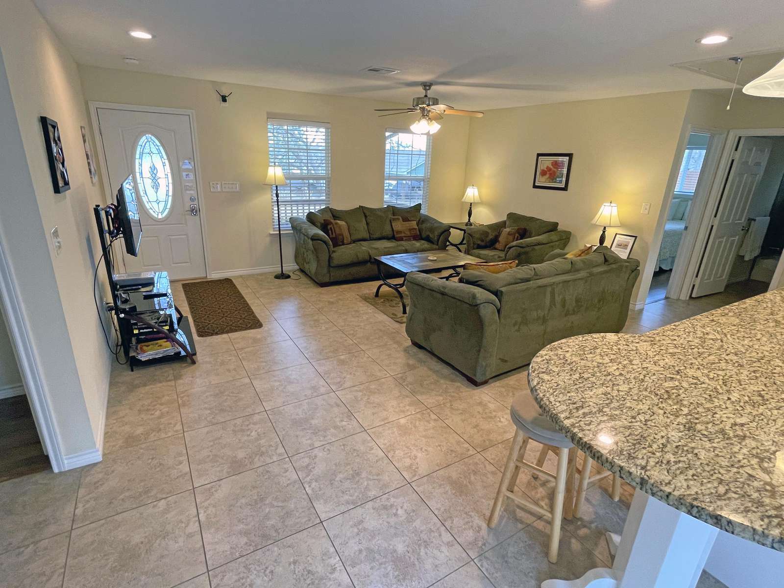 A view towards the front of the home from the laundry room area.