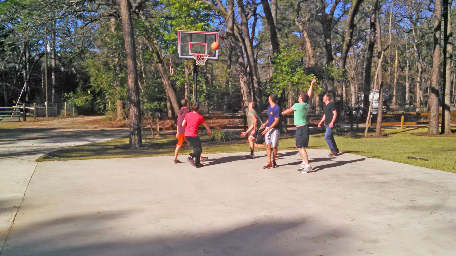 Our full basketball court is a short walk from Henry's