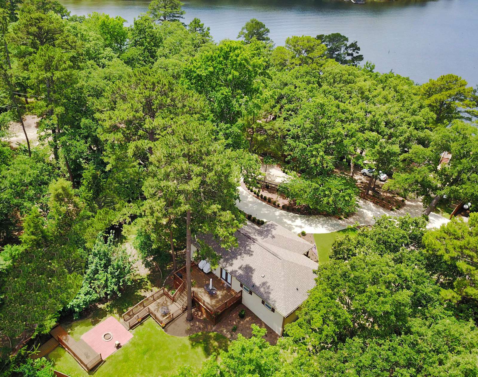 Henry's sets directly across from the stairs to the lake. Play all day and come back to a beautiful setting.