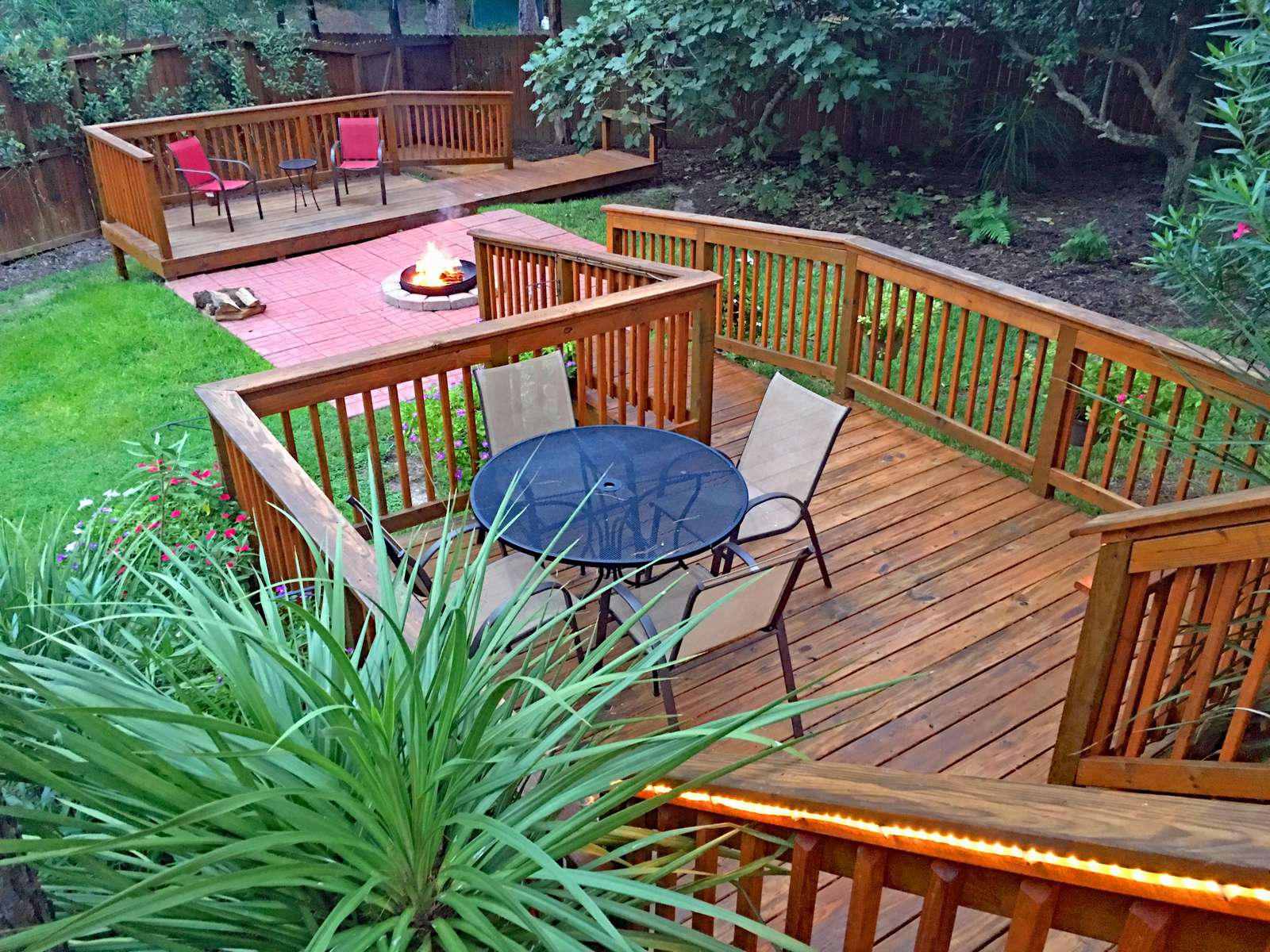 Looking down from the main deck. Kids love making smore's with Mom and Dad.