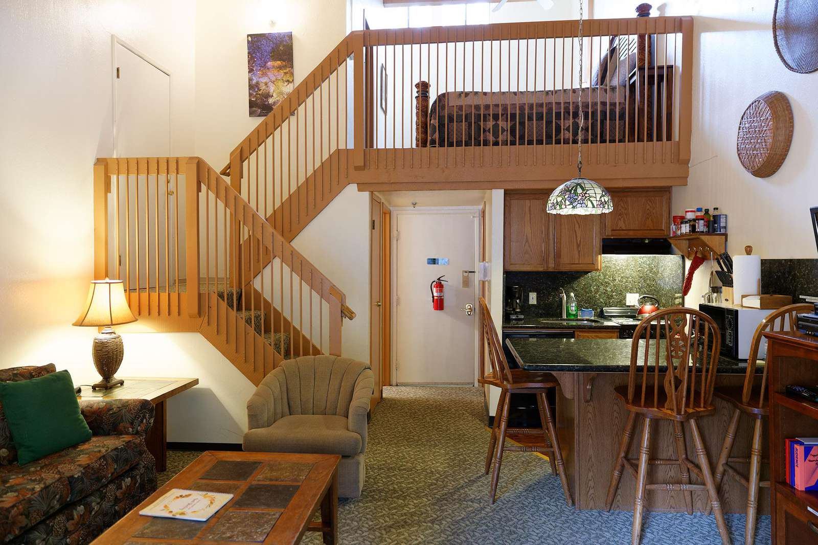 Living Area, Kitchen + Loft
