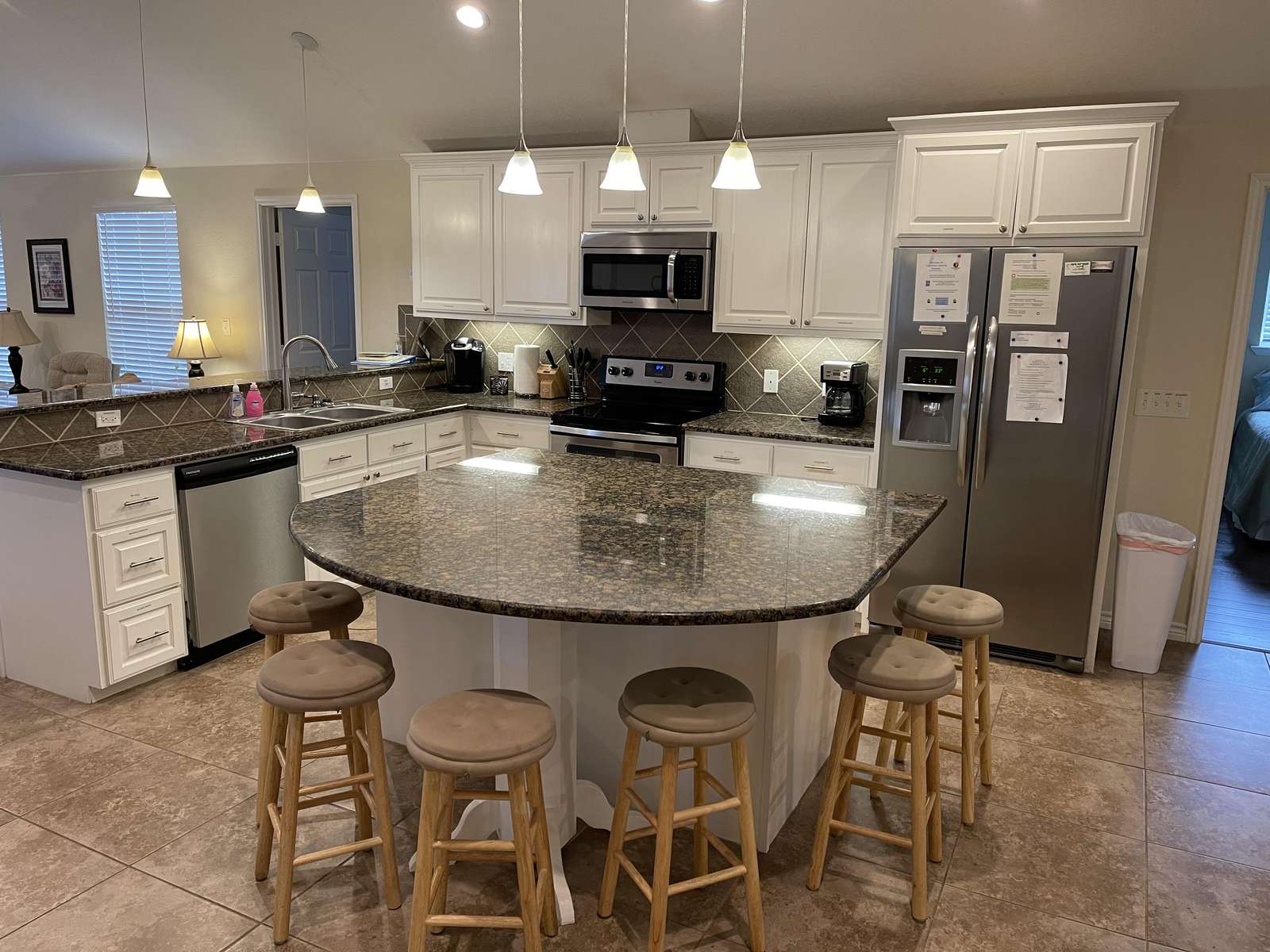 The clean and modern kitchen with (not shown mini fridge.)