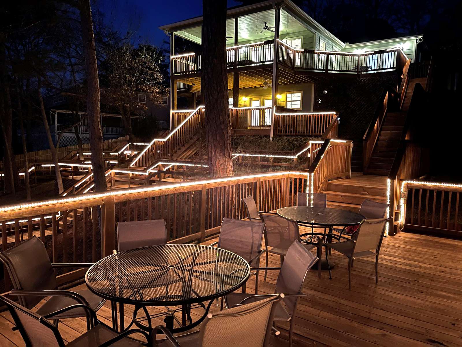 Looking at the home from the cantilevered deck.