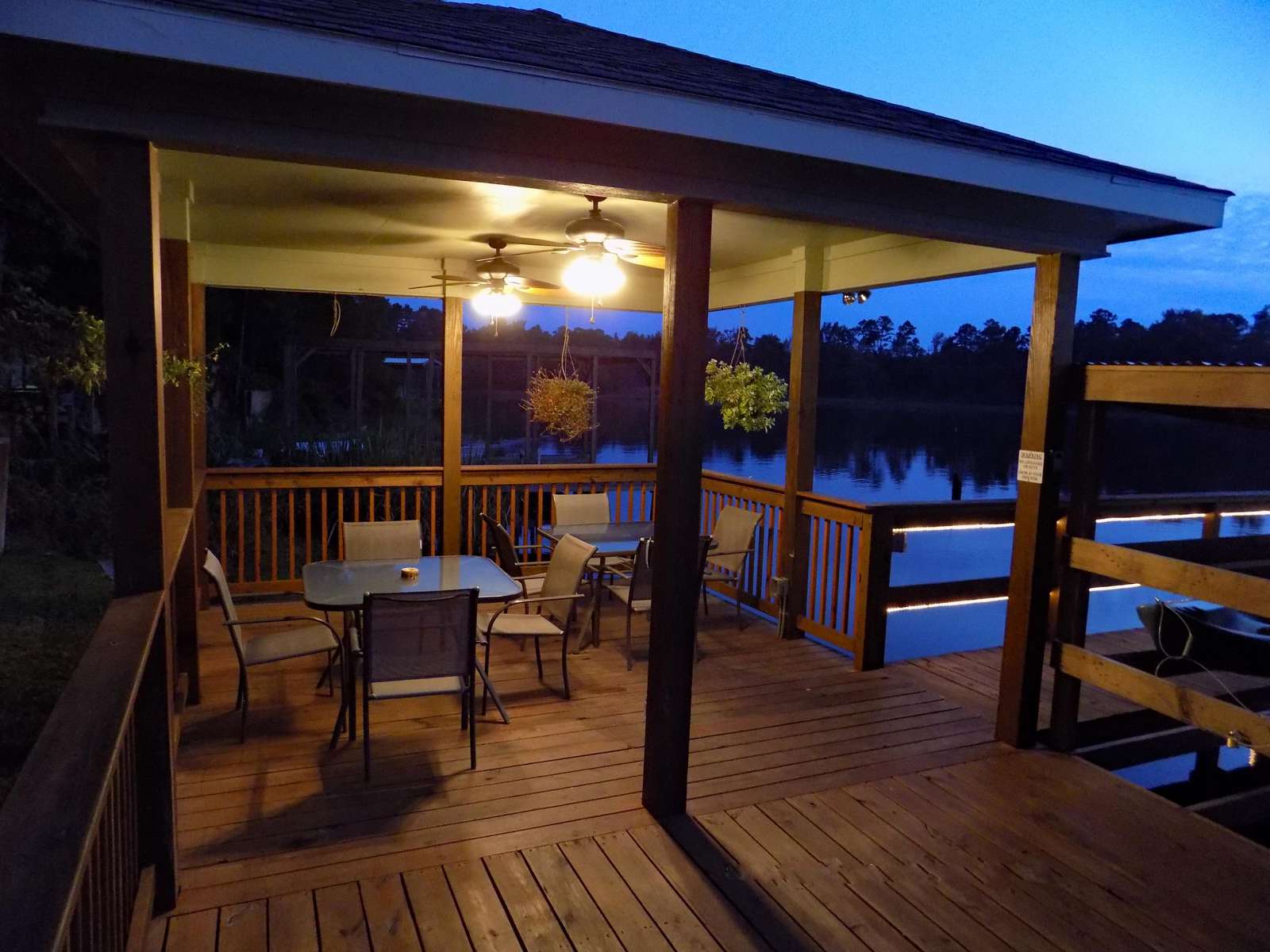 The light show begins as evening approaches. Enjoy the balmy lake breezes in the cabana