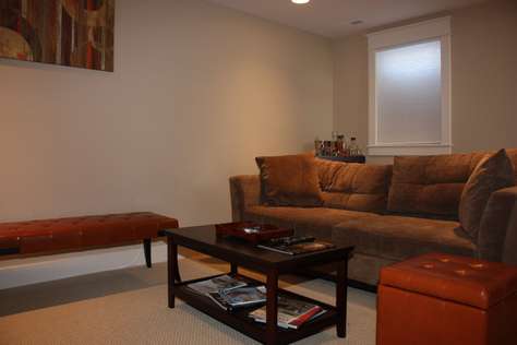 Lower level with TV and fold out couch