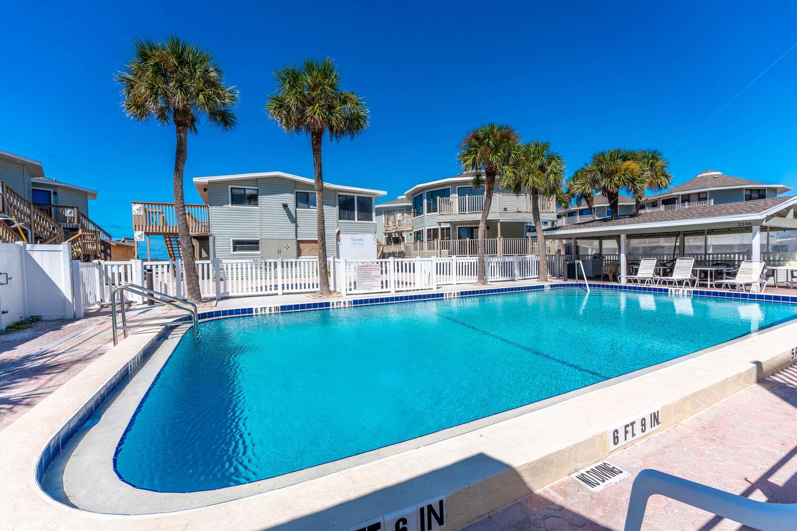 Community Pool with Recliners