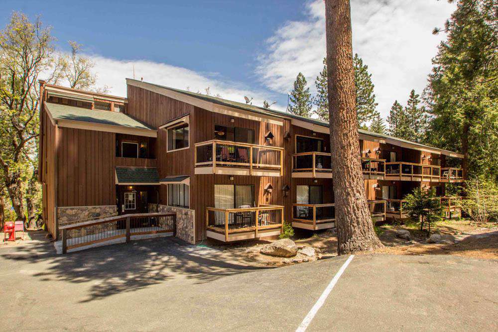 Exterior of the condominium building (street-side, your condo is on the back side with a view).