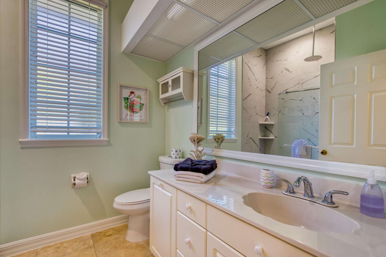 Guest bathroom with walk in rain shower