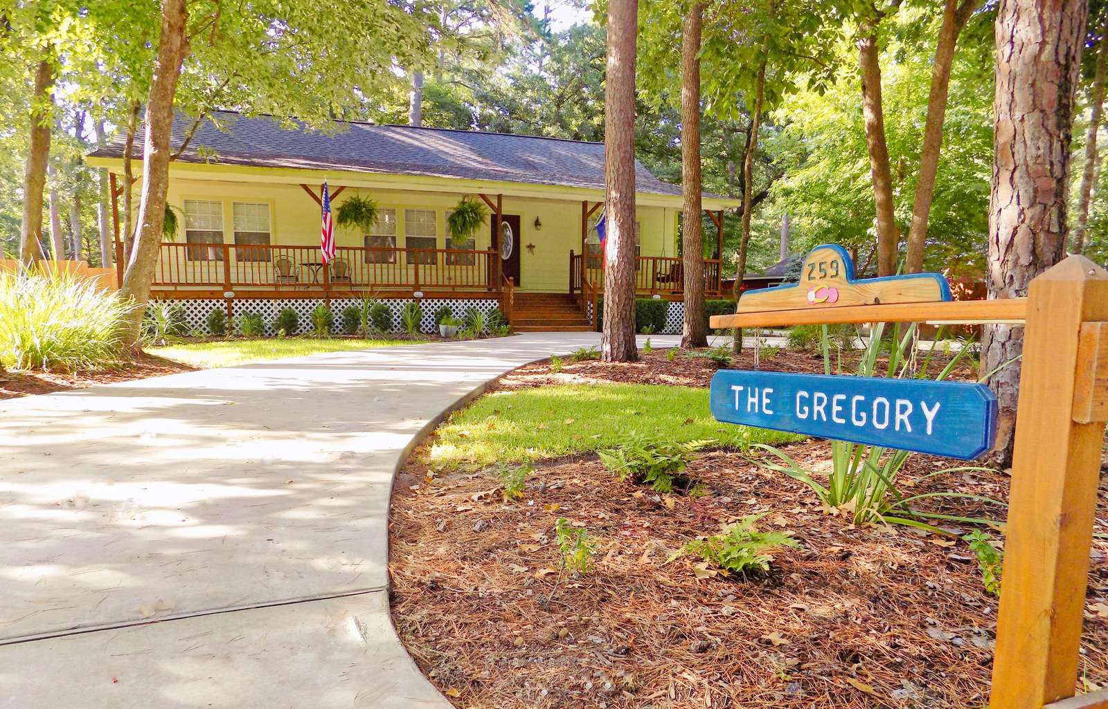 The Gregory is 1500 sq' of home. It has great rear decking as well as a great front porch!