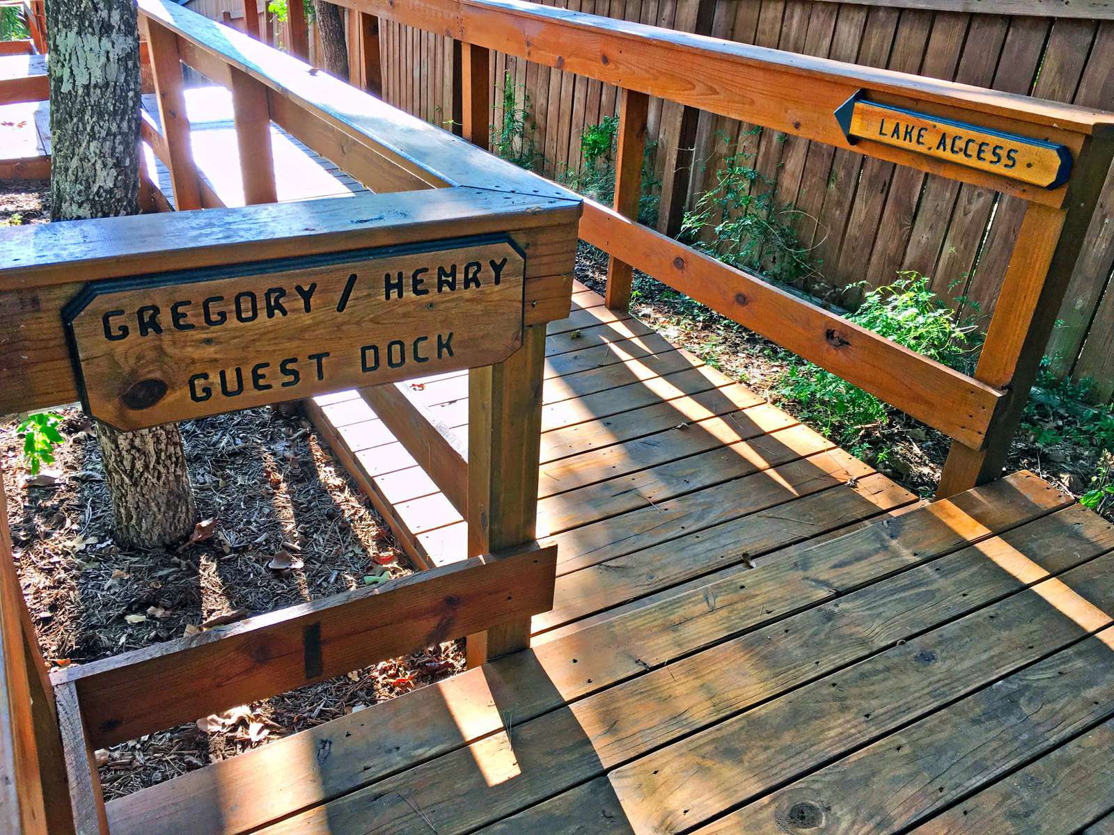 Walk down the stairs to your own section of the lake!