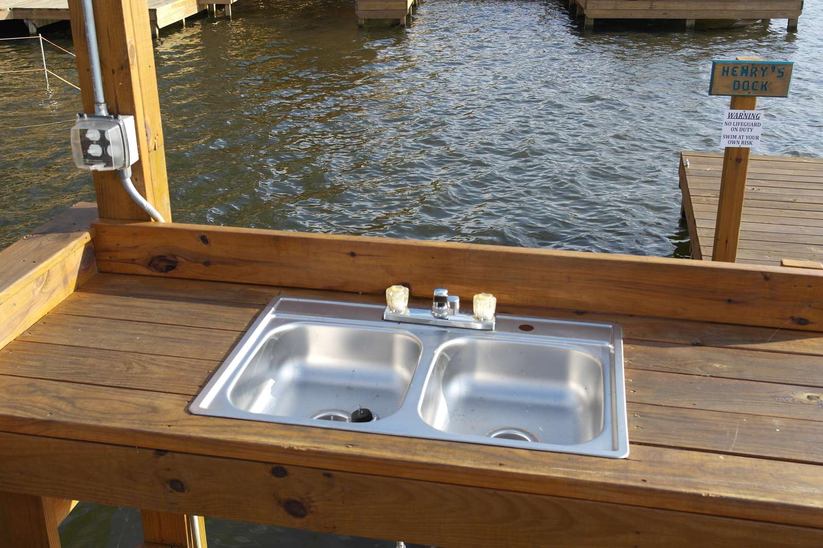 There is a fish cleaning station for your use.