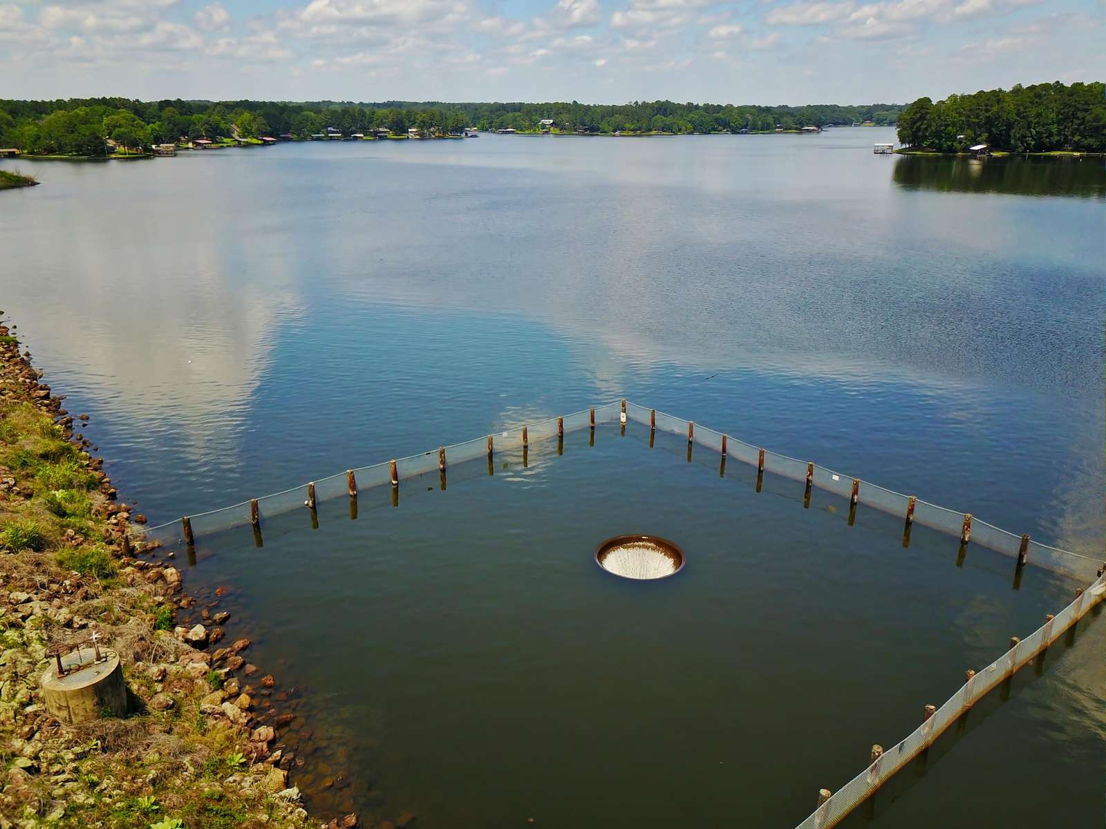 The donut. The lake is like a big bathtub. It' stays pretty full since it's not a dam that releases water.