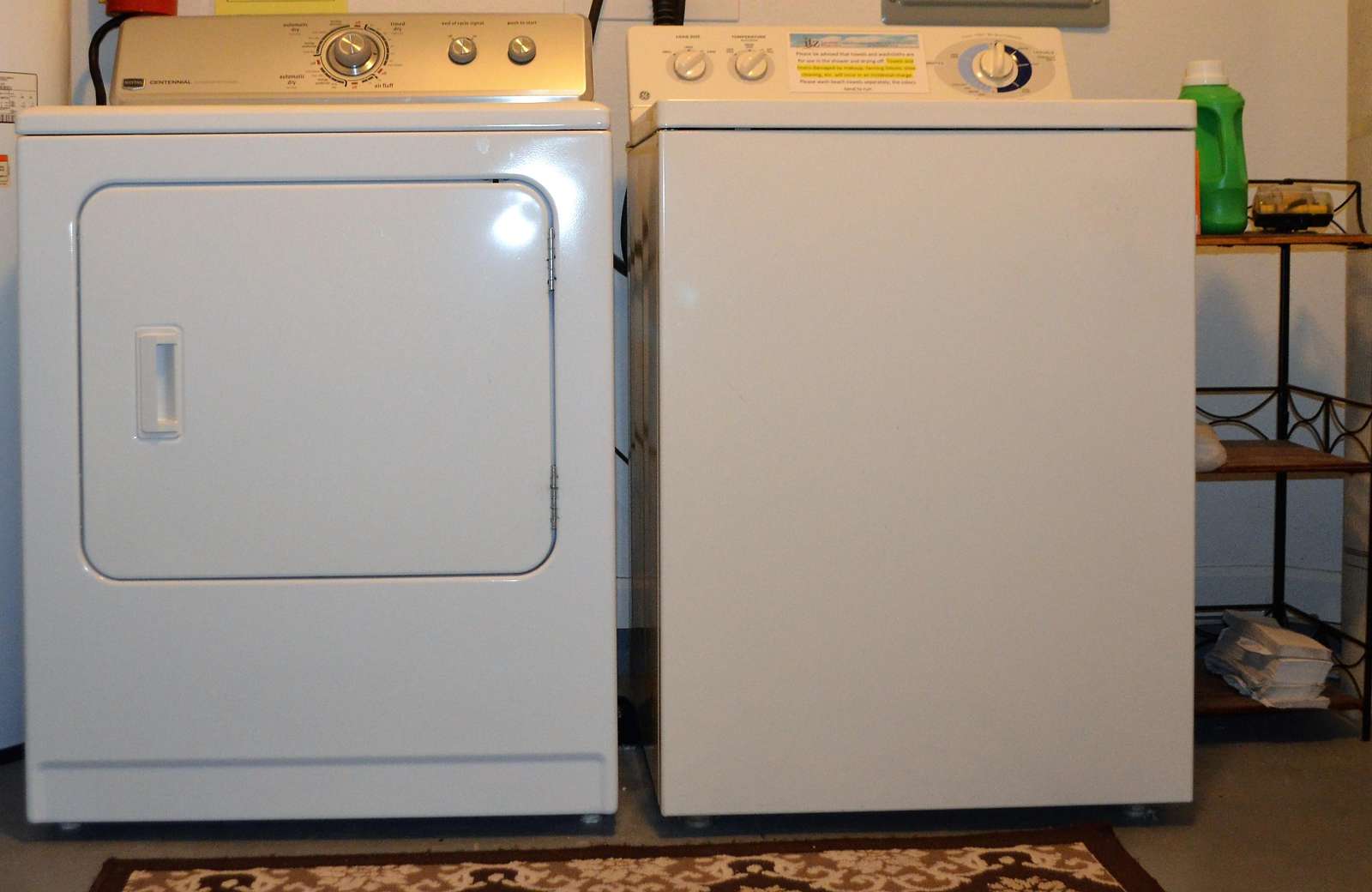 Full capacity washer and dryer