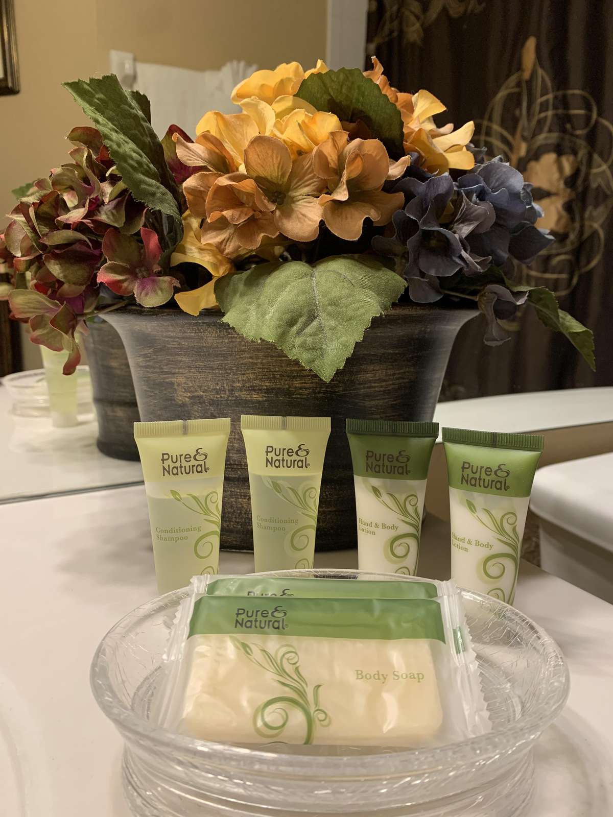 Toiletries in guest bathroom